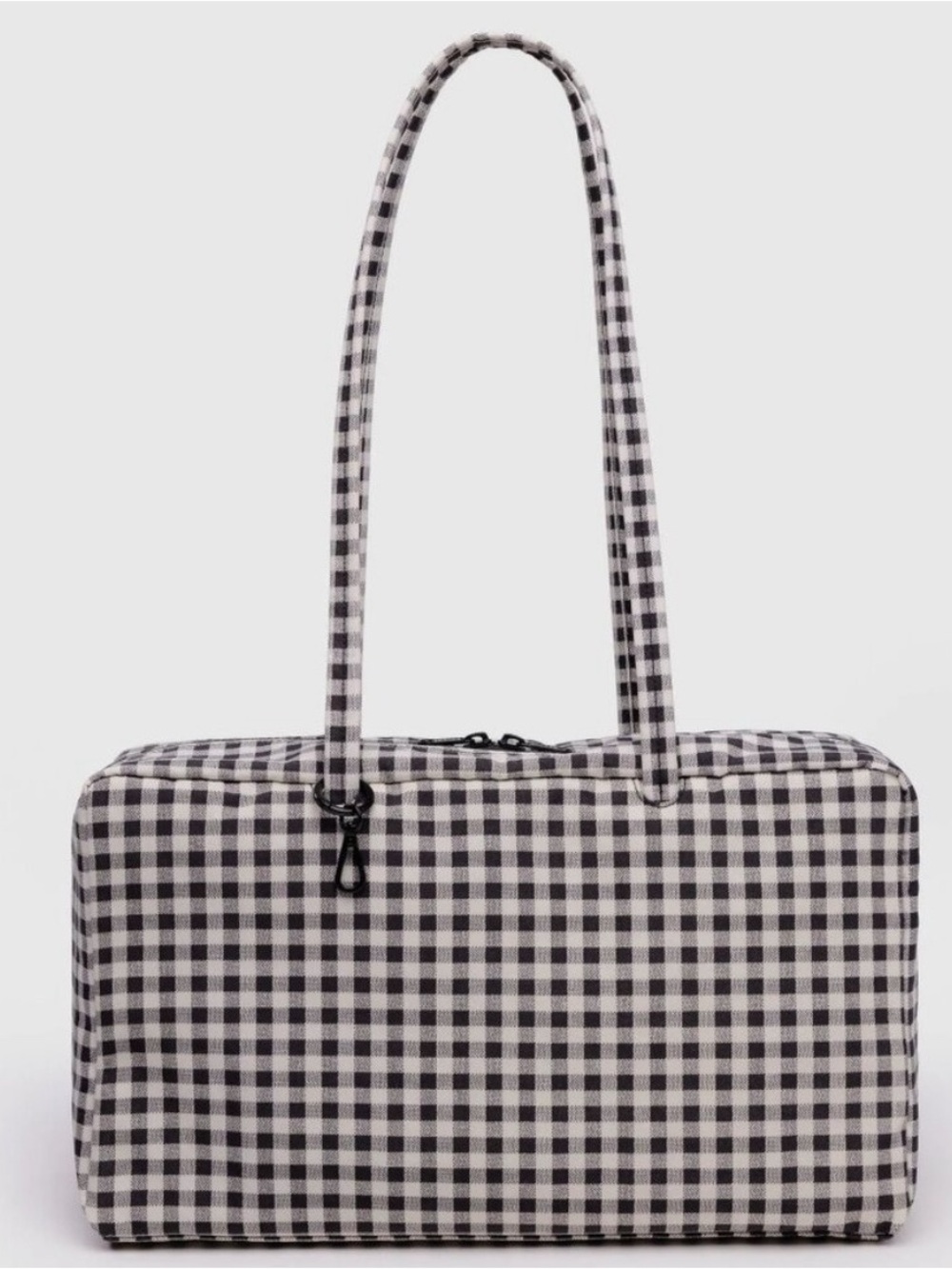 New BAGGU Black & White Gingham medium bowler bag